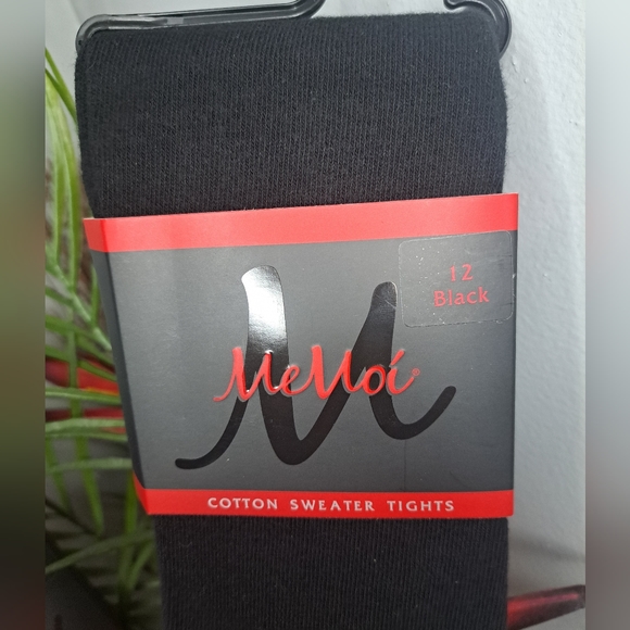 (2) MeMoi Girl's Cotton Sweater Tights Black Sz 12 NEW - Picture 4 of 7